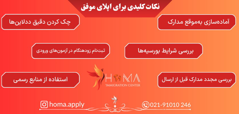 نکات کلیدی برای اپلای موفق